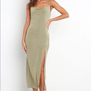 Petal & Pup Diani Midi Dress in Olive